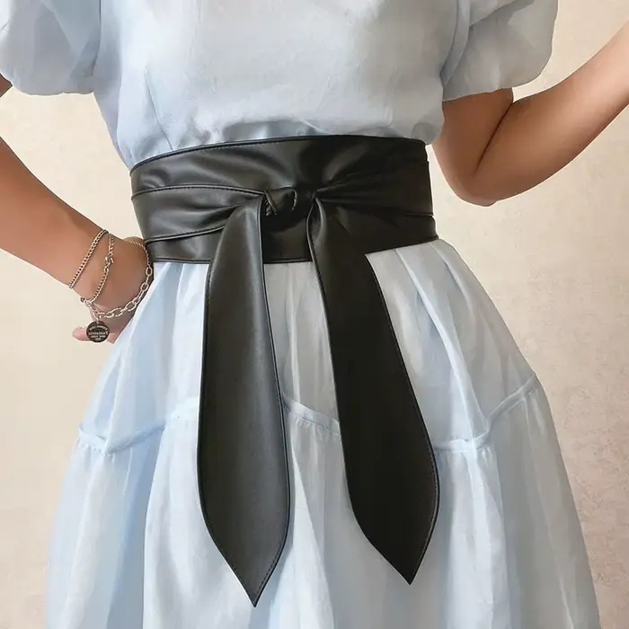 Ceinture à nœud papillon noir 10x230cm
