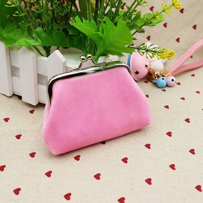 Porte-monnaie en velours côtelé pour femmes, sac d'argent couleur bonbon, petit portefeuille, pochette, sac à clés pour dames, Mini porte-monnaie