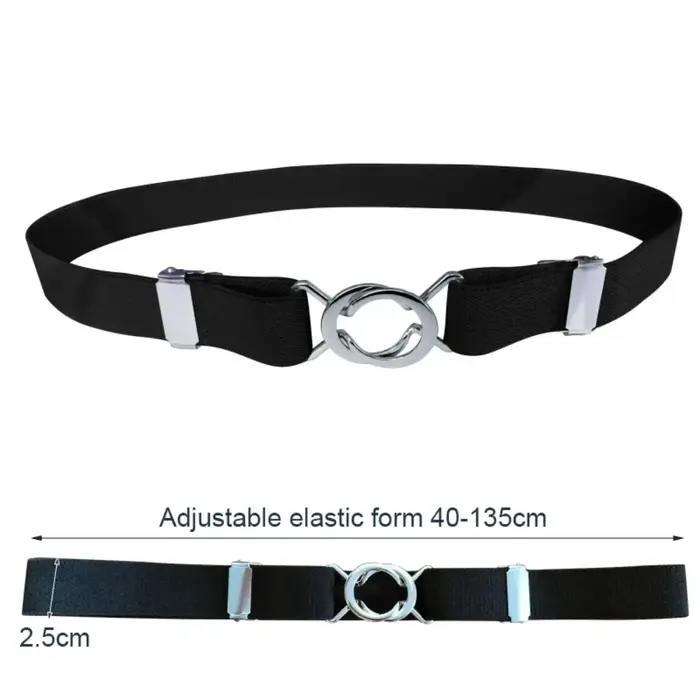 Ceinture extensible élastique réglable pour femmes avec boucle en métal ceinture Web large de 1 pouce ceintures de taille pour pantalons en jean robe ceintures décontractées