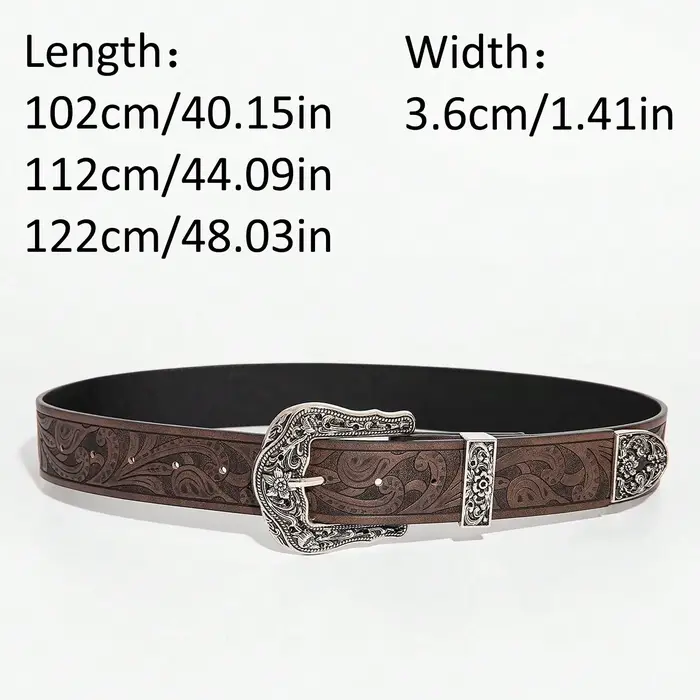 Ceinture marron sculptée de style bohème vintage pour hommes