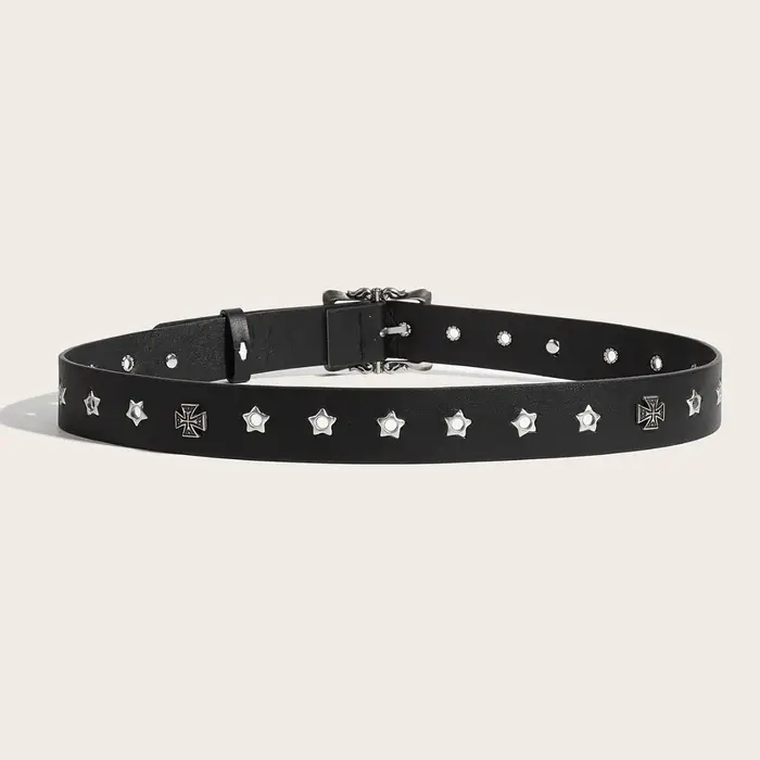 Ceinture à rivets étoiles pour homme et femme