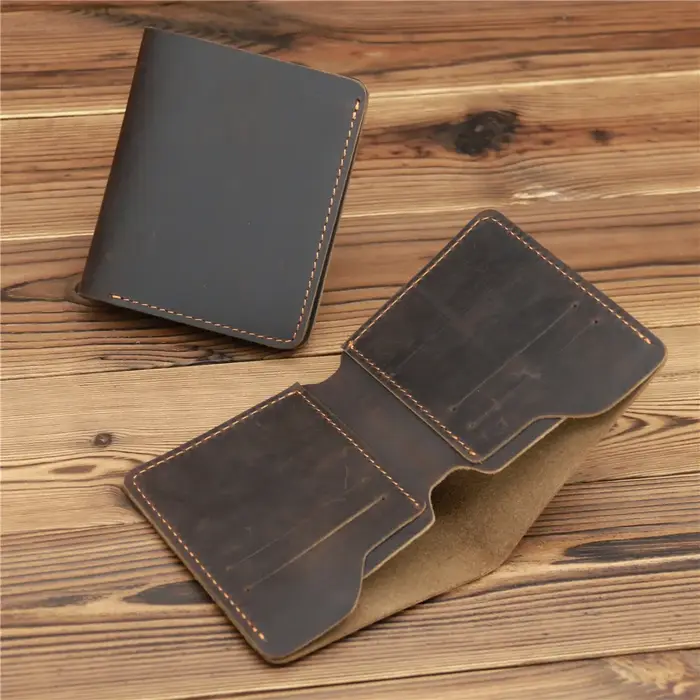 Portefeuille rétro en cuir véritable pour hommes