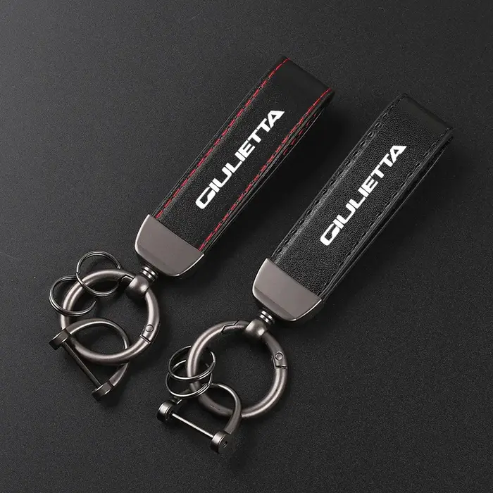 Porte-clés en cuir de luxe avec pendentif insigne de voiture pour Alfa Romeo Giulietta