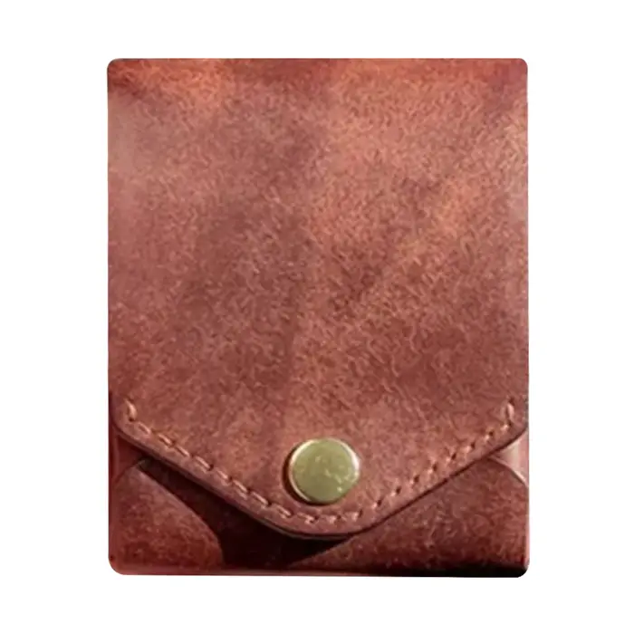 Portefeuille Mini Rétro en Cuir, Porte-Monnaie Pliant Fin et Minimaliste, avec Stylo Plume Offert po