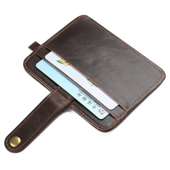 Portefeuille mince en cuir PU vintage pour hommes