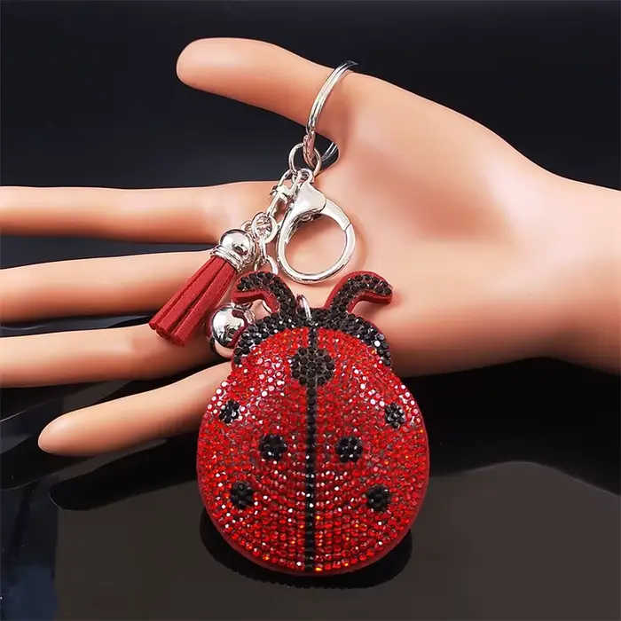 Coccinelle gland cristal porte-clés sac breloque pour femmes/hommes