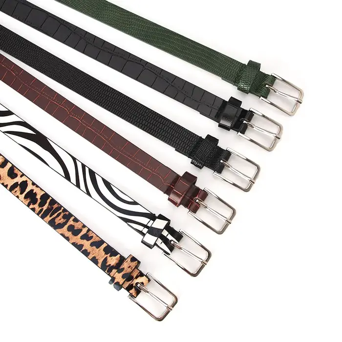 Ceinture en cuir fin à imprimé léopard unique et tendance