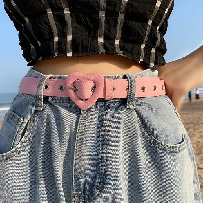 Ceinture en jean en forme de cœur pour femmes