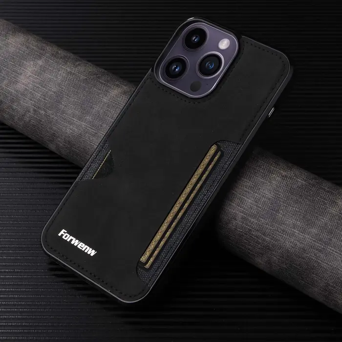 Coque de téléphone avec porte-cartes rétro, étui portefeuille en cuir PU pour iPhone 17 12 13 14 15 