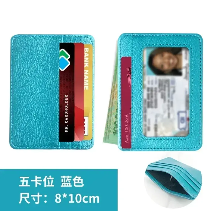Porte-cartes en cuir mince pour femmes carte de crédit cartes d'identité housse portefeuille organisateur hommes