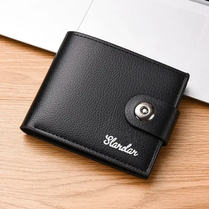 Portefeuille à boucle magnétique pour hommes, simple et ultra-mince avec plusieurs emplacements pour