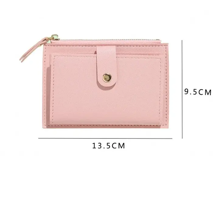 Femmes portefeuilles en cuir PU femme sac à main Mini moraillon solide multi-cartes porte-monnaie court