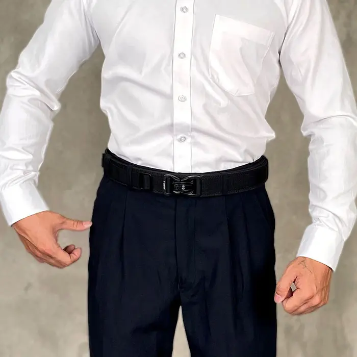 KOLBER 105cm/115cm Ceinture tactique rigide pour hommes Boucle en métal
