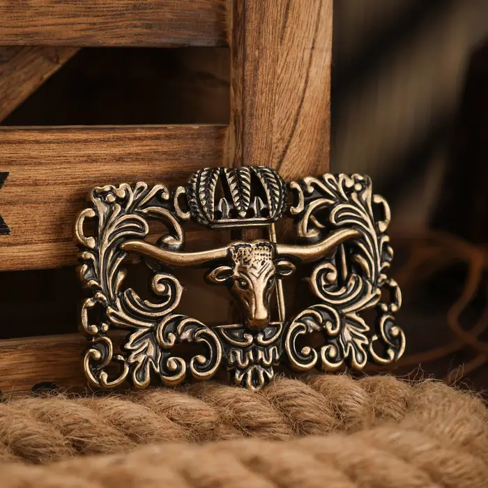 Boucle de ceinture en métal de style occidental