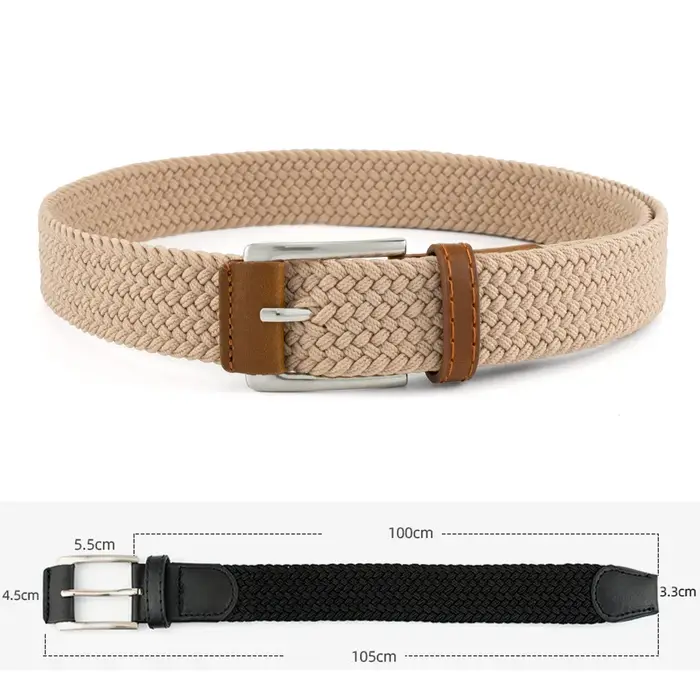 Ceinture à boucle ardillon en alliage tissé et respirant pour hommes et femmes, jean décontracté de 