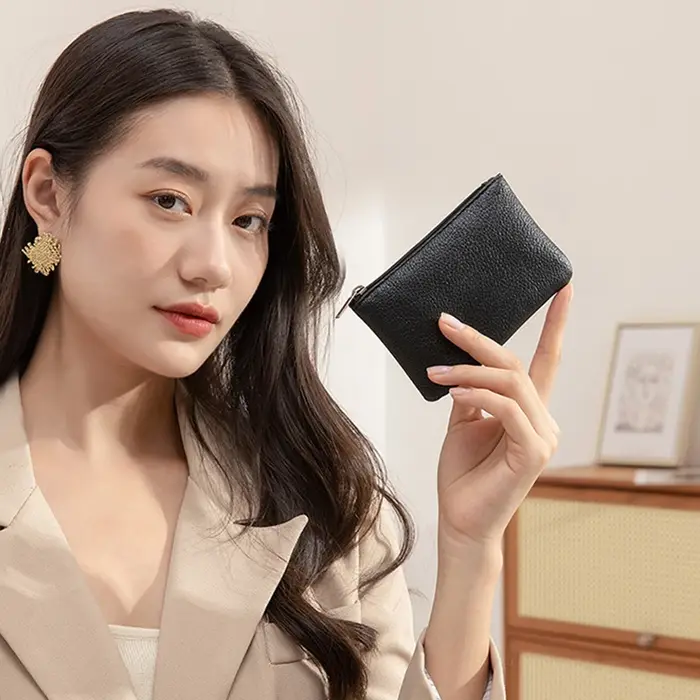 Porte-monnaie rétro en cuir PU pour femme