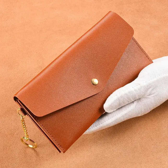 Portefeuille en cuir souple pour femmes, Long portefeuille, pochette pour téléphone portable, porte-