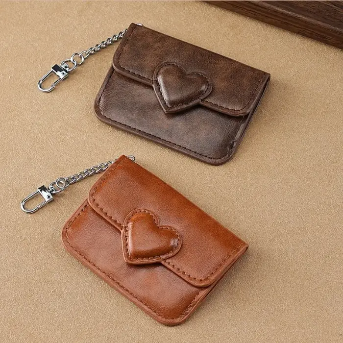 Porte-cartes Vintage en cuir PU pour femmes
