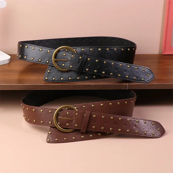 Nouvelle ceinture en cuir de style western pour femmes