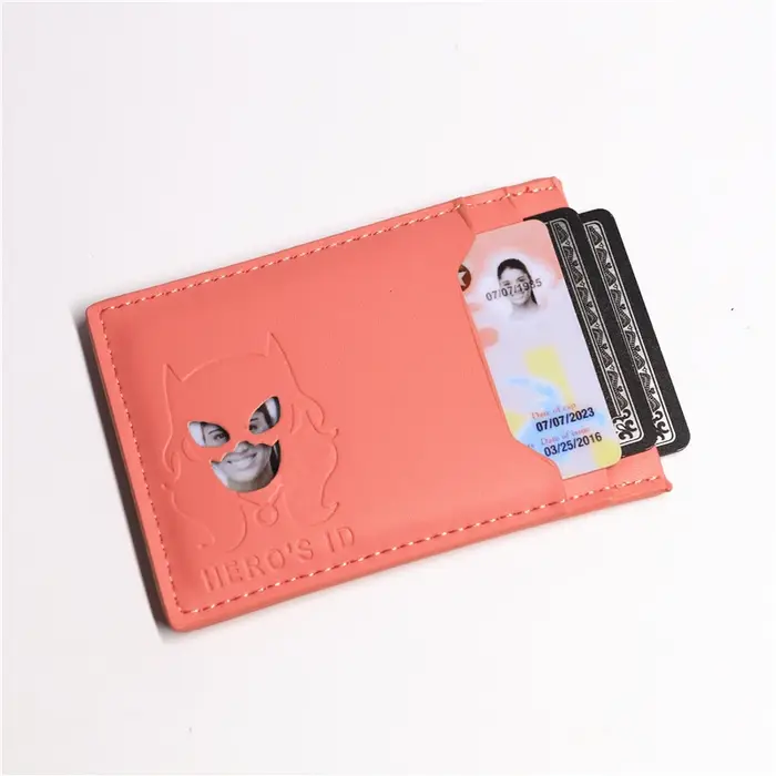 Portefeuille d'identité en cuir PU pour femmes et filles