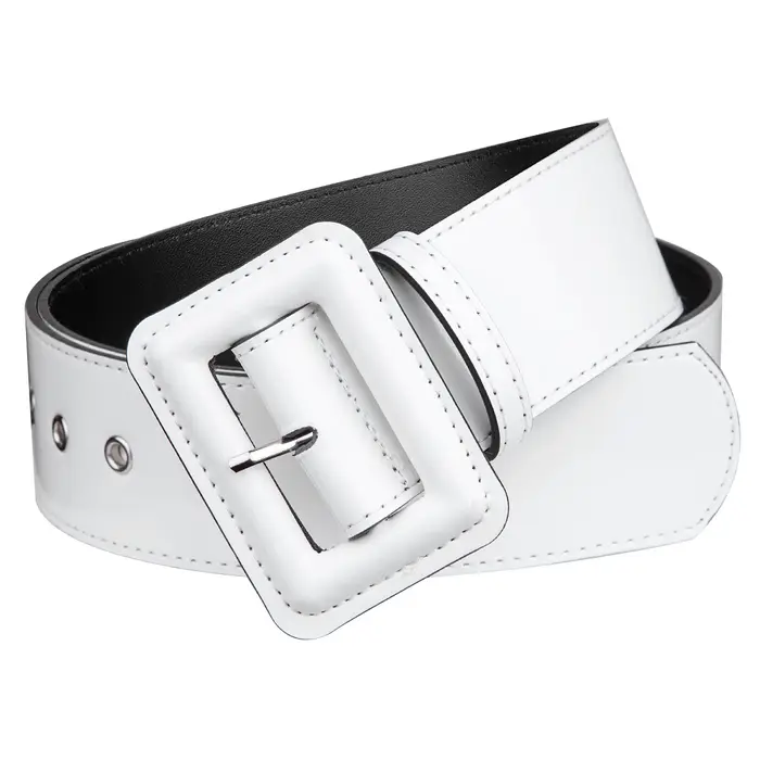 Ceinture large en cuir verni environnemental pour hommes et femmes