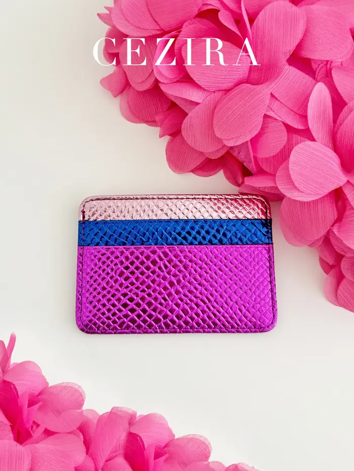 Portefeuille de luxe en cuir végétalien PU métallique imprimé peau de serpent, couleur contrastée RFID, court et fin, porte-cartes, multi-fentes, Portable