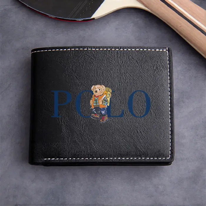 Portefeuille en cuir PU brodé POLO BEAR pour homme