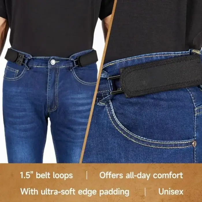 Nouveau crochet de ceinture sans boucle unisexe