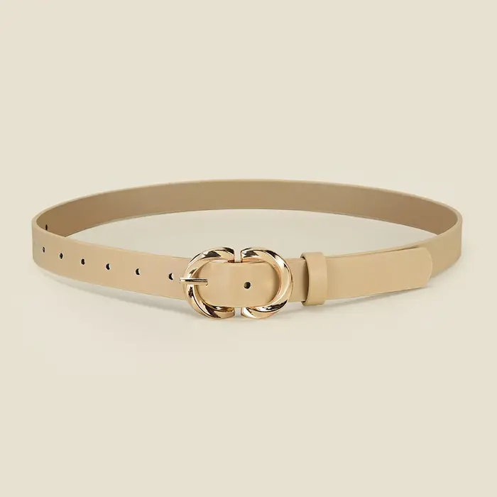 Ceinture à boucle ronde personnalisée pour femmes, associée à une jupe, accessoires de ceinture en j