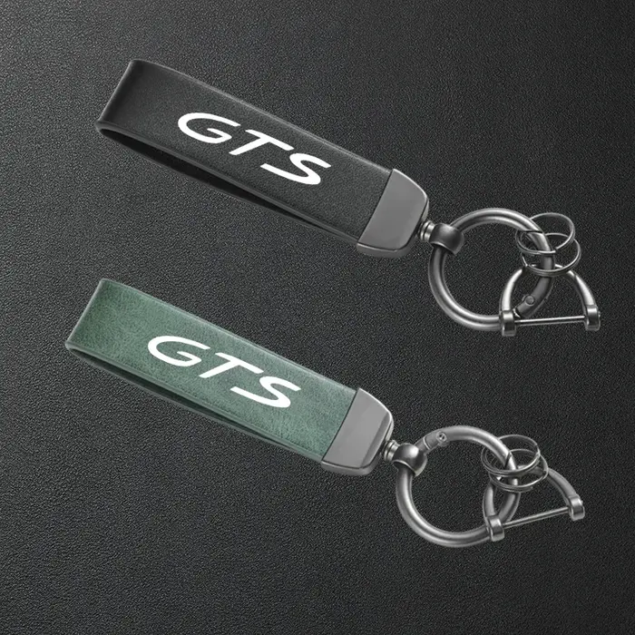 Porte-clés en cuir de haute qualité pour Porsche GTS Cayenne Cayman Panamera Macan 911 718 928 901 930