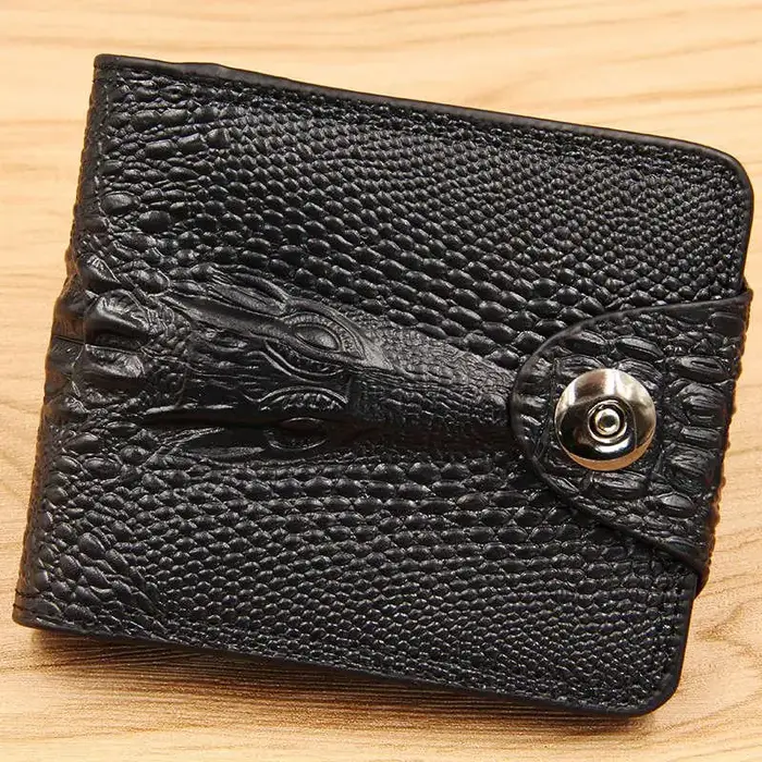 Portefeuille de luxe en cuir de vache pour homme, porte-monnaie avec pince à billets et carte de cré