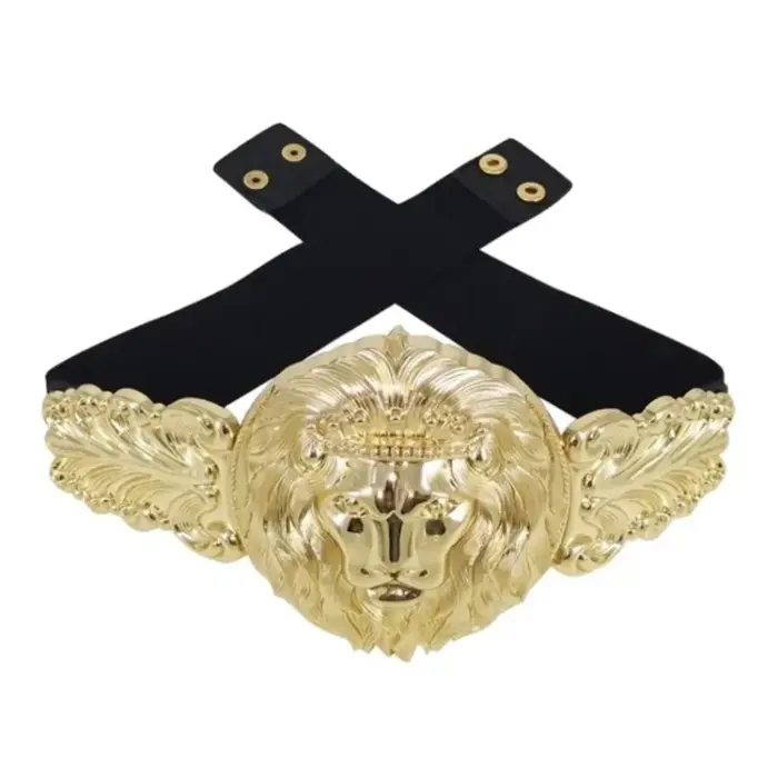Ceinture large en métal doré pour femme