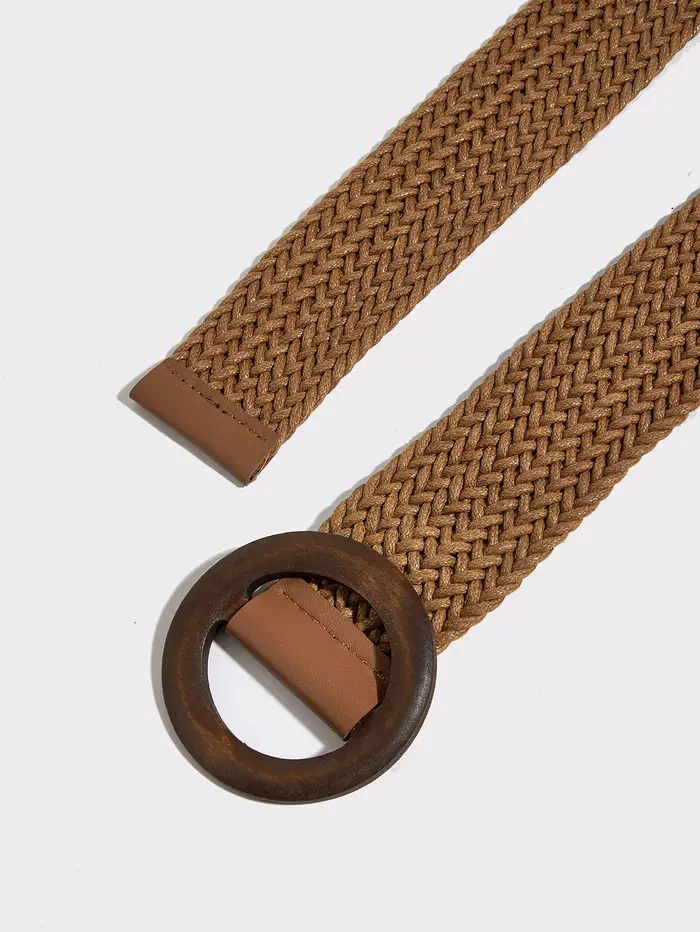 Ceinture tressée en corde cirée marron pour femme