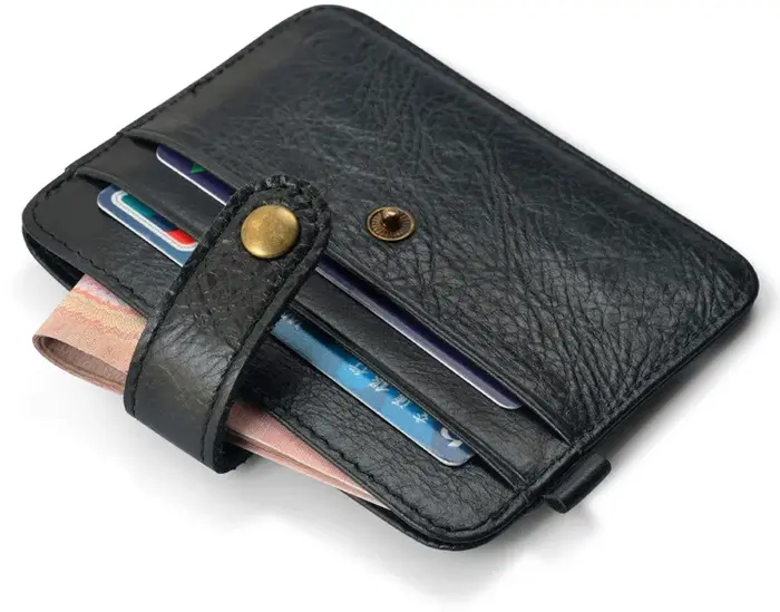 Hommes en cuir véritable mince portefeuille mâle petit sac à main Mini sac d'argent Walet