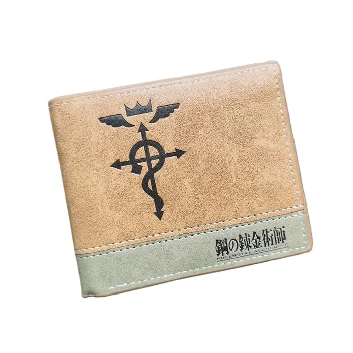 Anime Comics Fullmetal Alchemist Portefeuille en cuir PU Porte-cartes pour hommes et femmes