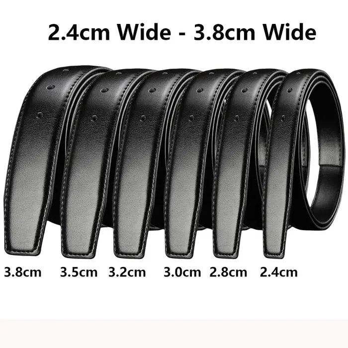 Ceintures sans boucle 2.4 2.8 3.0 3.2 3.5 3.8cm de largeur véritable ceinture hommes