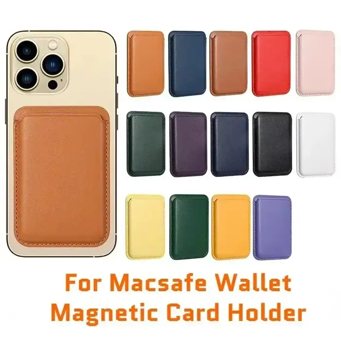 Porte-cartes magnétique en cuir PU, étui pour cartes d'identité, support adhésif pour téléphone portable compatible MagSafe iPhone 17, housse de protection pour cartes
