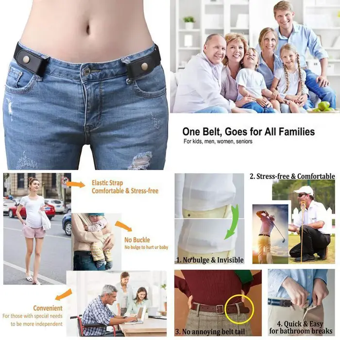 Ceinture facile sans boucle ceintures élastiques pour femmes Stretch riem hommes jean Cintos Extensible enfants garçons filles Cinturon Mujer sangle