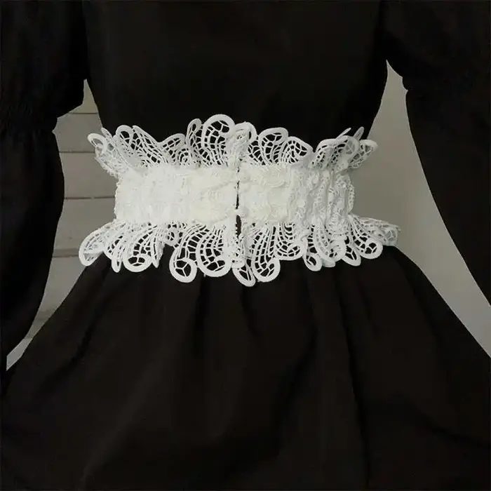 Ceinture de taille en dentelle rétro pour femmes