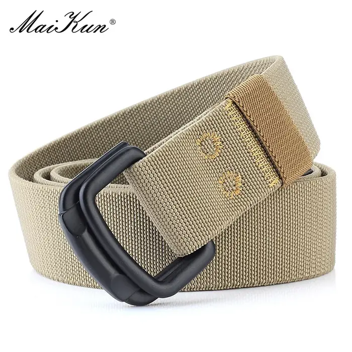 Maikun Double boucle en métal ceinture élastique en Nylon