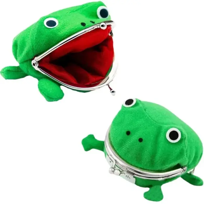 Porte-monnaie en peluche grenouille