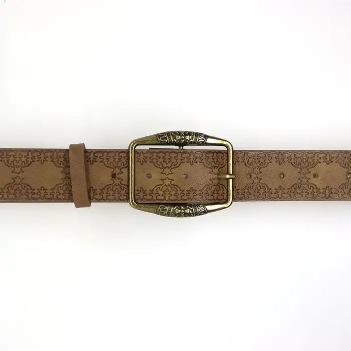 Ceinture rétro en relief à fleurs marron Y2K