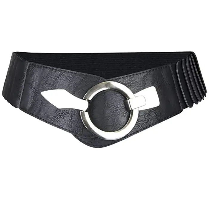 Ceinture élastique large en forme de V pour femmes, polyvalente, amincissante, pour robe, Faux cuir,