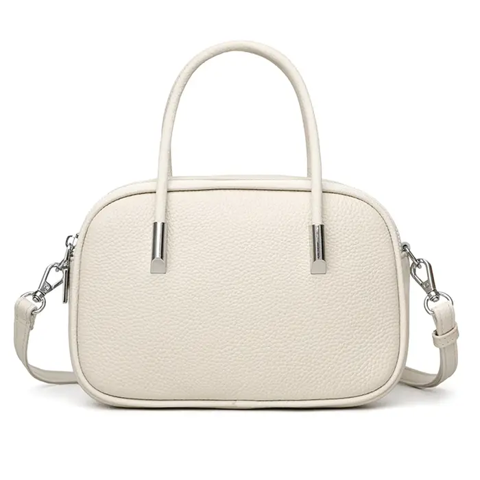 Sac bandoulière en cuir véritable pour femme, sac à l'épaule simple et tendance, sac messager en cui