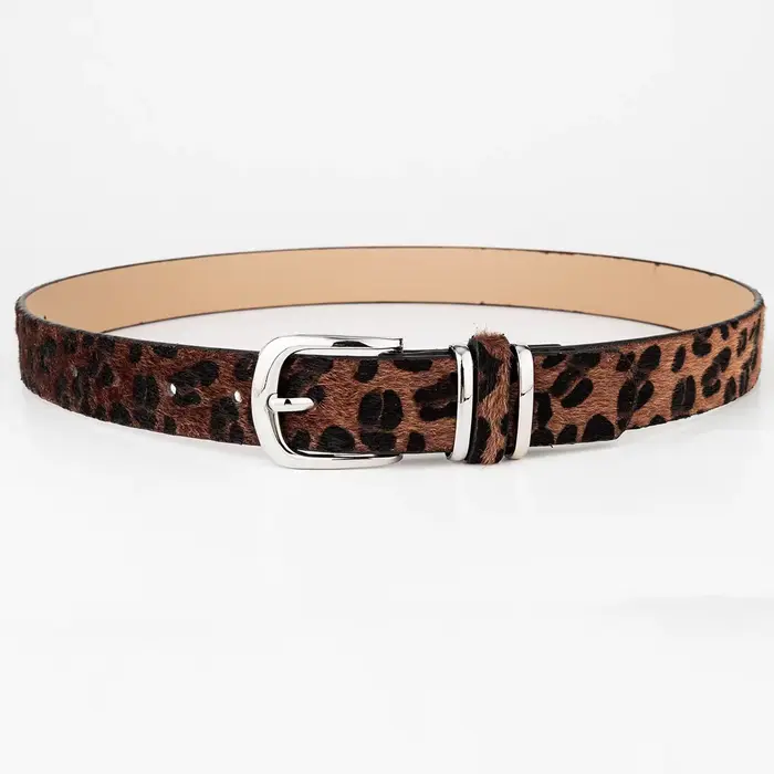 Ceinture rétro à motif léopard pour femmes, ceinture à boucle noire de haute qualité, tendance popul