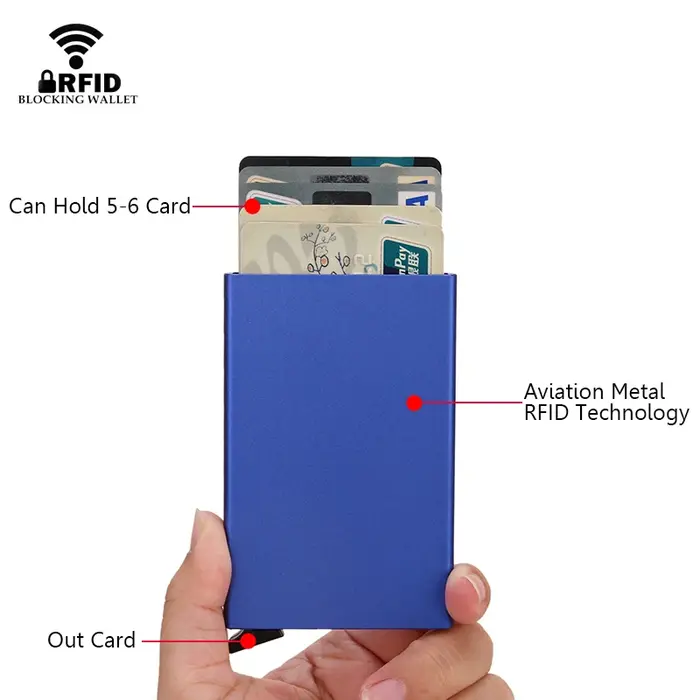 Rfid-Portefeuille Intelligent Porte-Cartes en Métal Mince et Mince