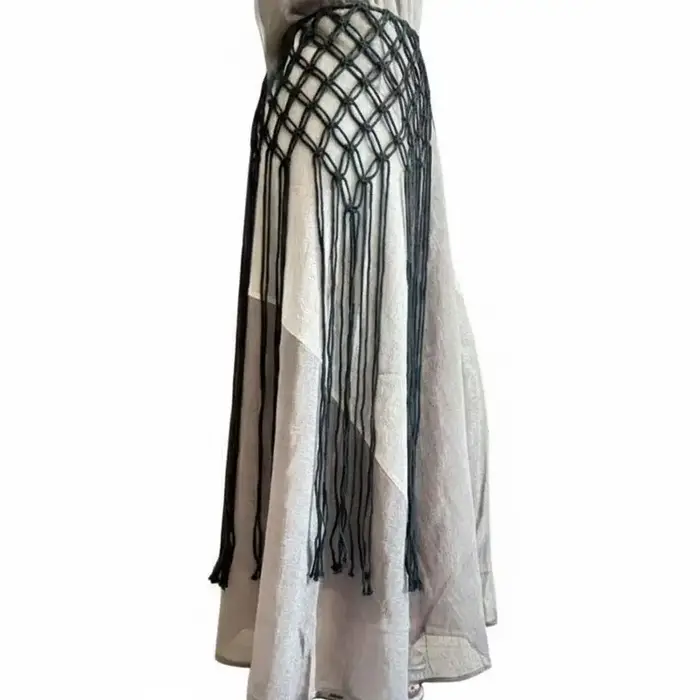 Ceinture en macramé tressée à la main avec pompons, ceinture bohème à franges pour robe, bikini, ten
