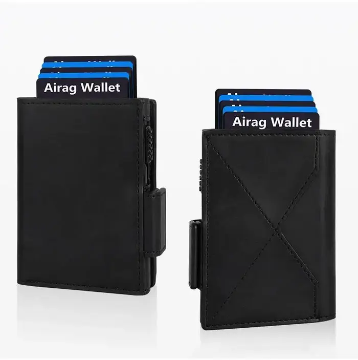 VM FASHION KISS hommes portefeuille en alliage d'aluminium automatique Pop-Up porte-carte multi-fent