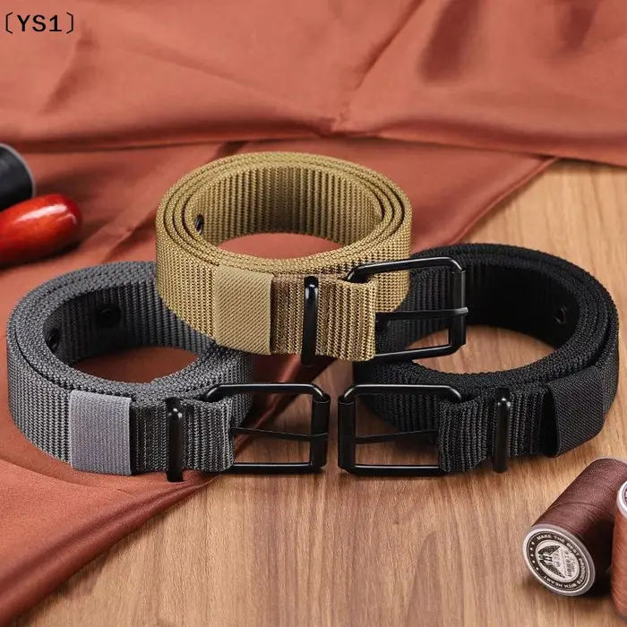 〔YS1〕Ceinture pour homme en toile poreuse avec boucle à ardillon