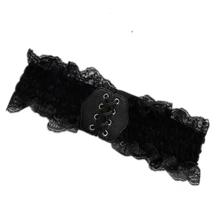Ceinture élastique en dentelle rétro pour femmes